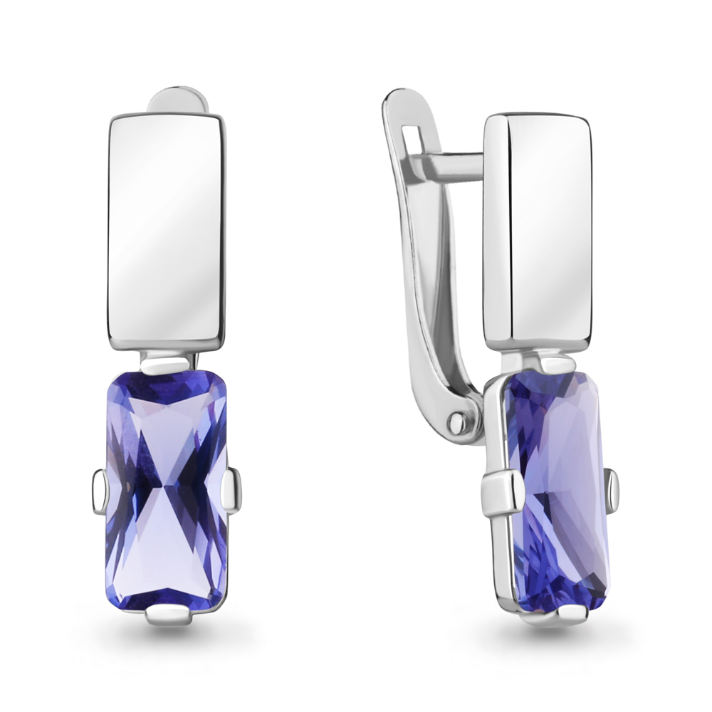 

Серьги из серебра с танзанитом искусственным Aquamarine Aquamarine 47668603_925_р, 47668603_925_р