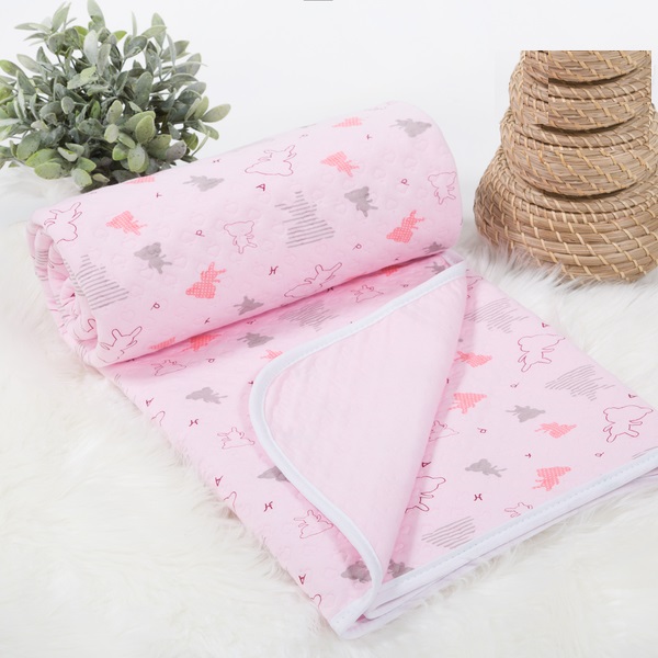 Одеяло-покрывало трикотажное Мишки-малышки розовый 140х200