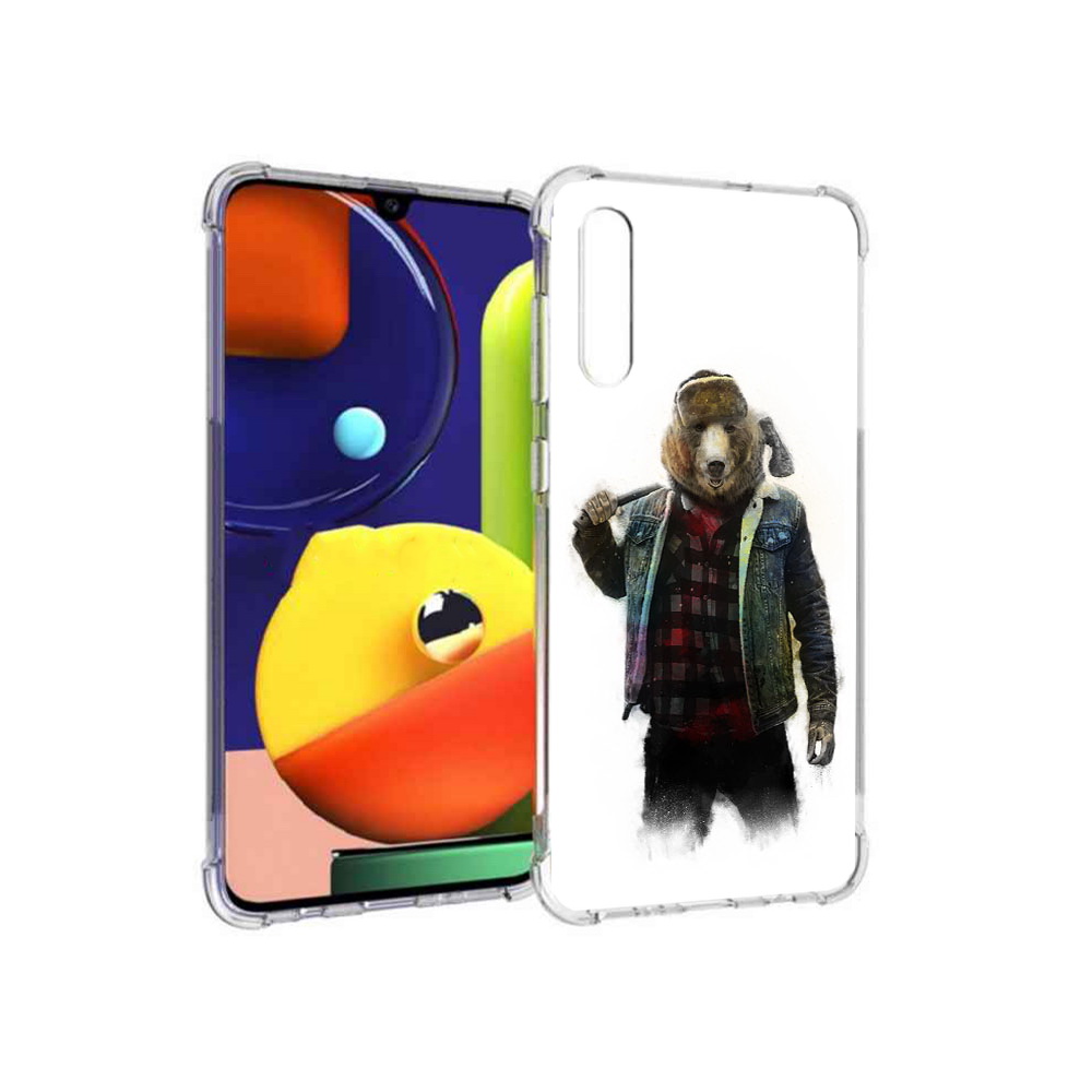 

Чехол MyPads Tocco для Samsung Galaxy A70 медведь с топором (PT128584.546.469), Прозрачный, Tocco
