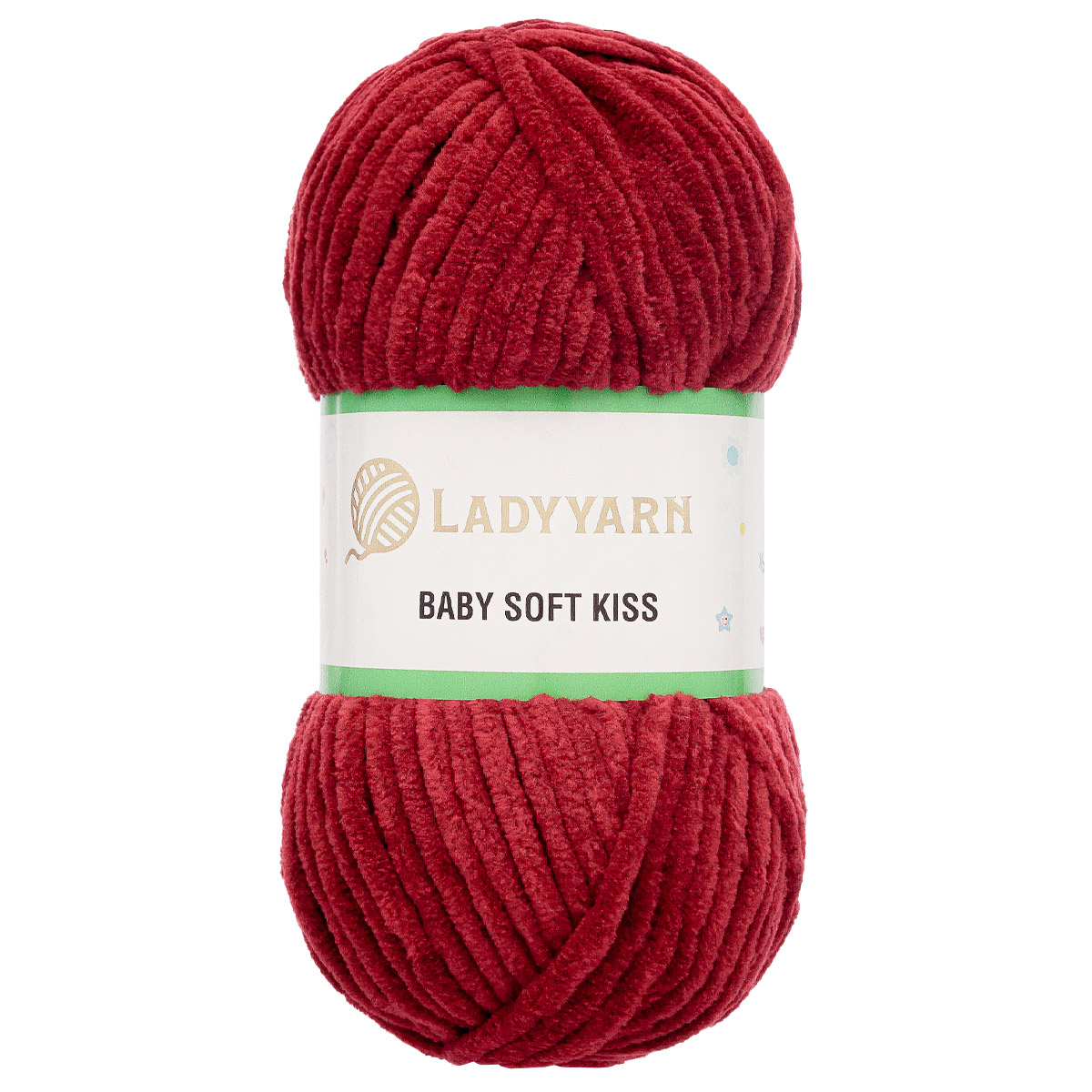 Пряжа плюшевая LadyYarn 'Baby Soft Kiss' 100г 100м, микрополиэстер (винный), 5 шт