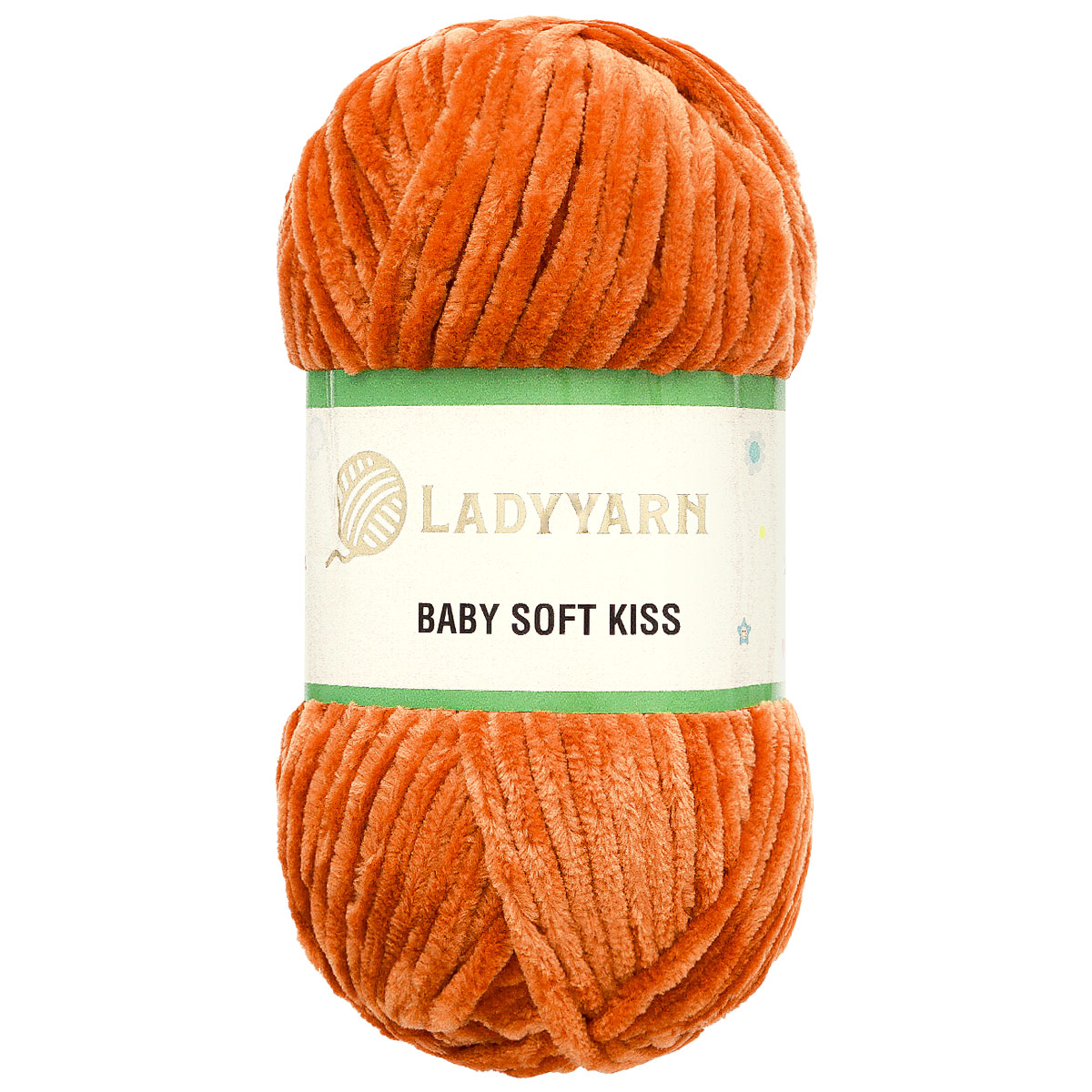 Пряжа плюшевая LadyYarn 'Baby Soft Kiss' 100г 100м, микрополиэстер (оранжевый), 5 шт