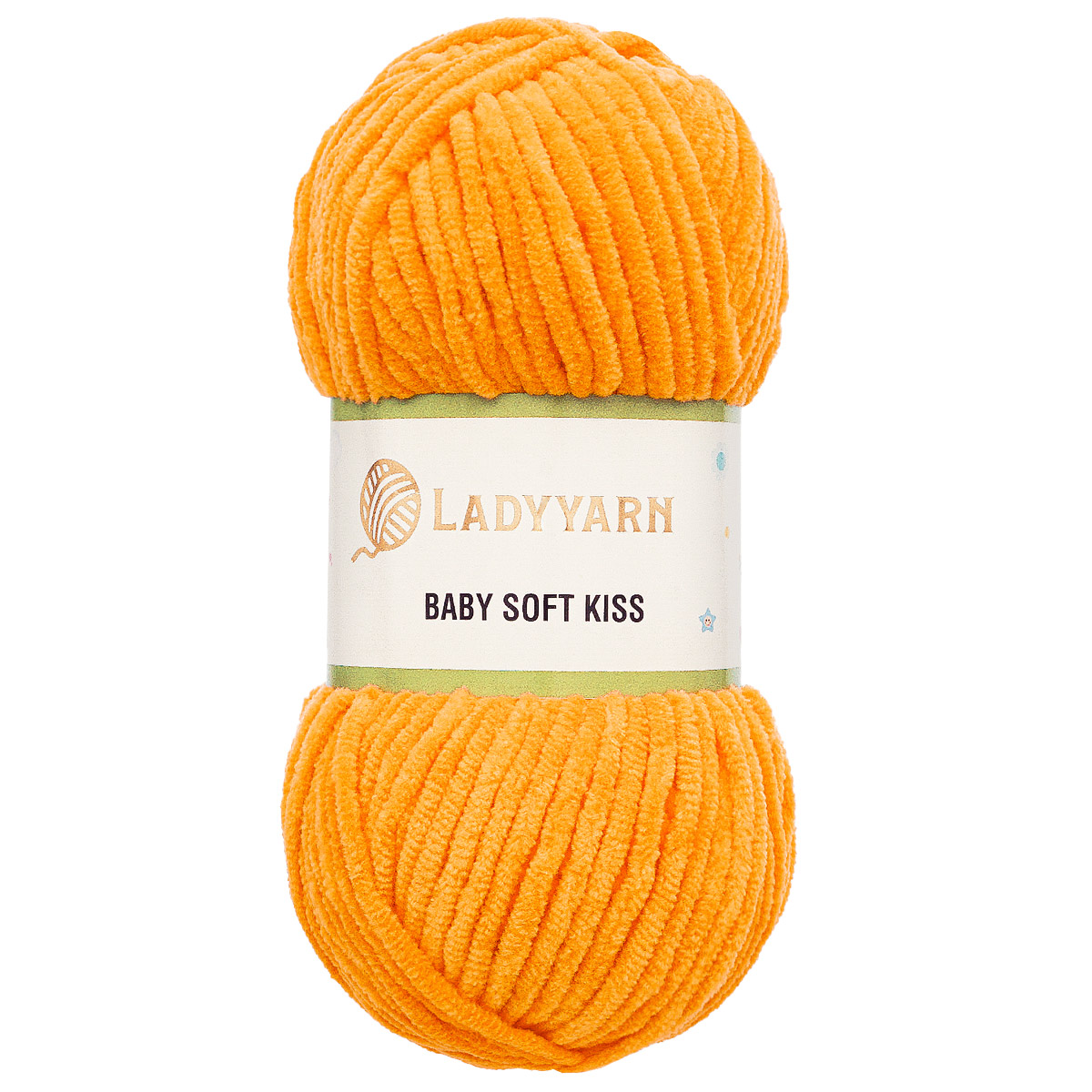 Пряжа плюшевая LadyYarn 'Baby Soft Kiss' 100г 100м, микрополиэстер (желтый), 5 шт