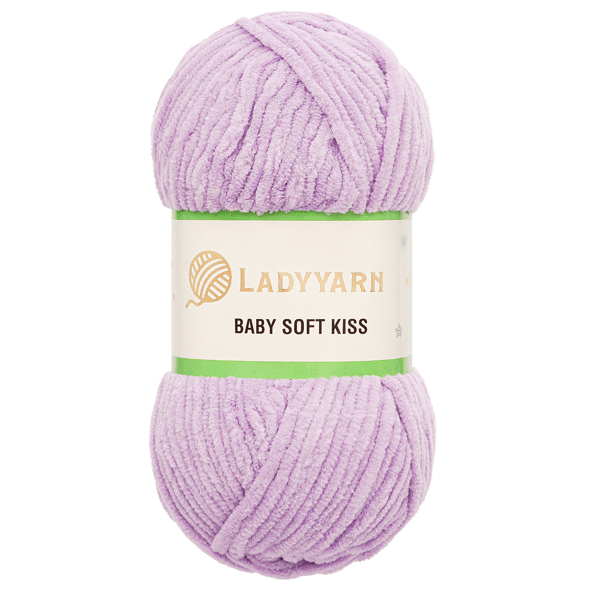 Пряжа плюшевая LadyYarn 'Baby Soft Kiss' 100г 100м, микрополиэстер (сиреневый), 5 шт