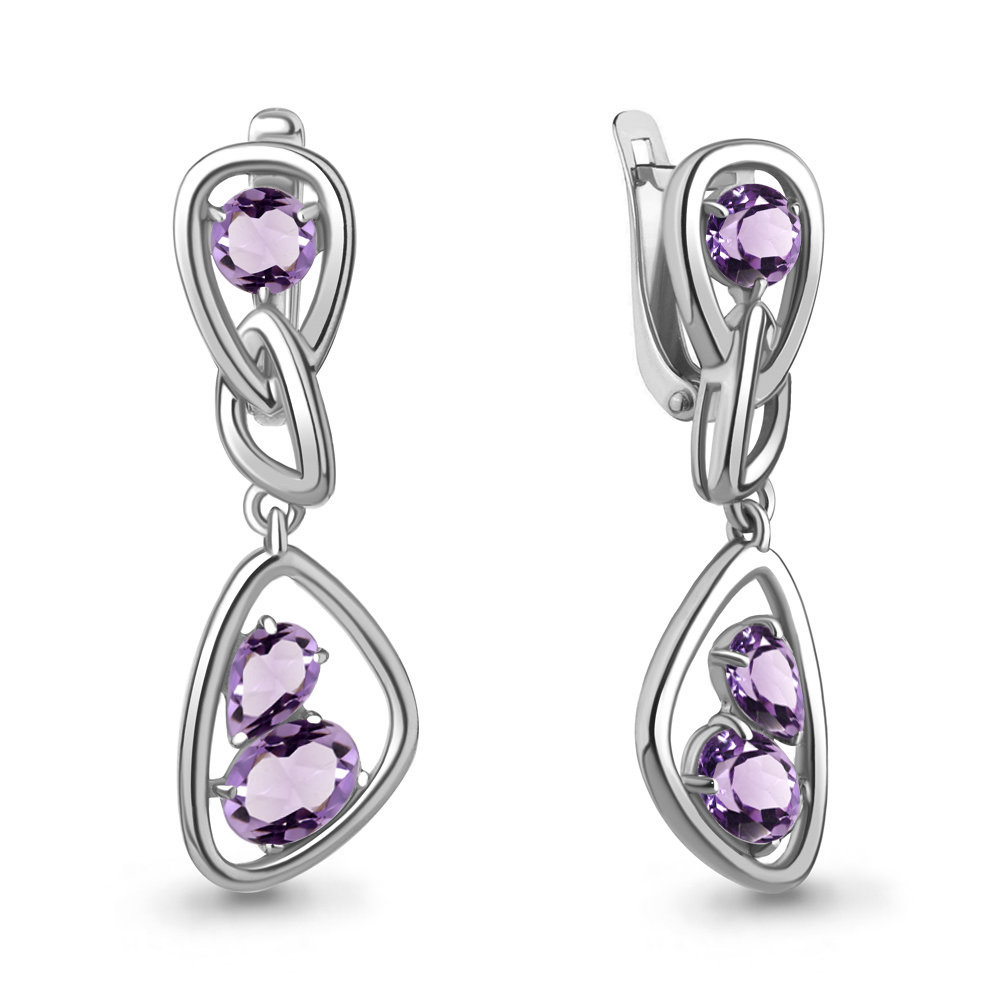 

Серьги из серебра с аметистом Aquamarine Aquamarine 4766204_925_р, 4766204_925_р
