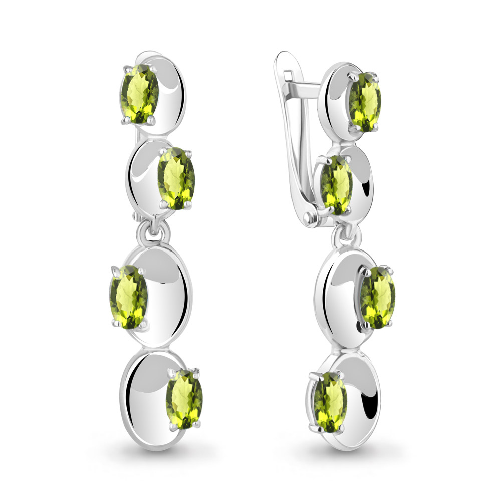 

Серьги из серебра с хризолитом Aquamarine Aquamarine 4766107_925_р, 4766107_925_р