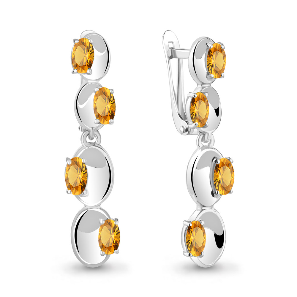 

Серьги из серебра с цитрином Aquamarine Aquamarine 4766106_925_р, 4766106_925_р