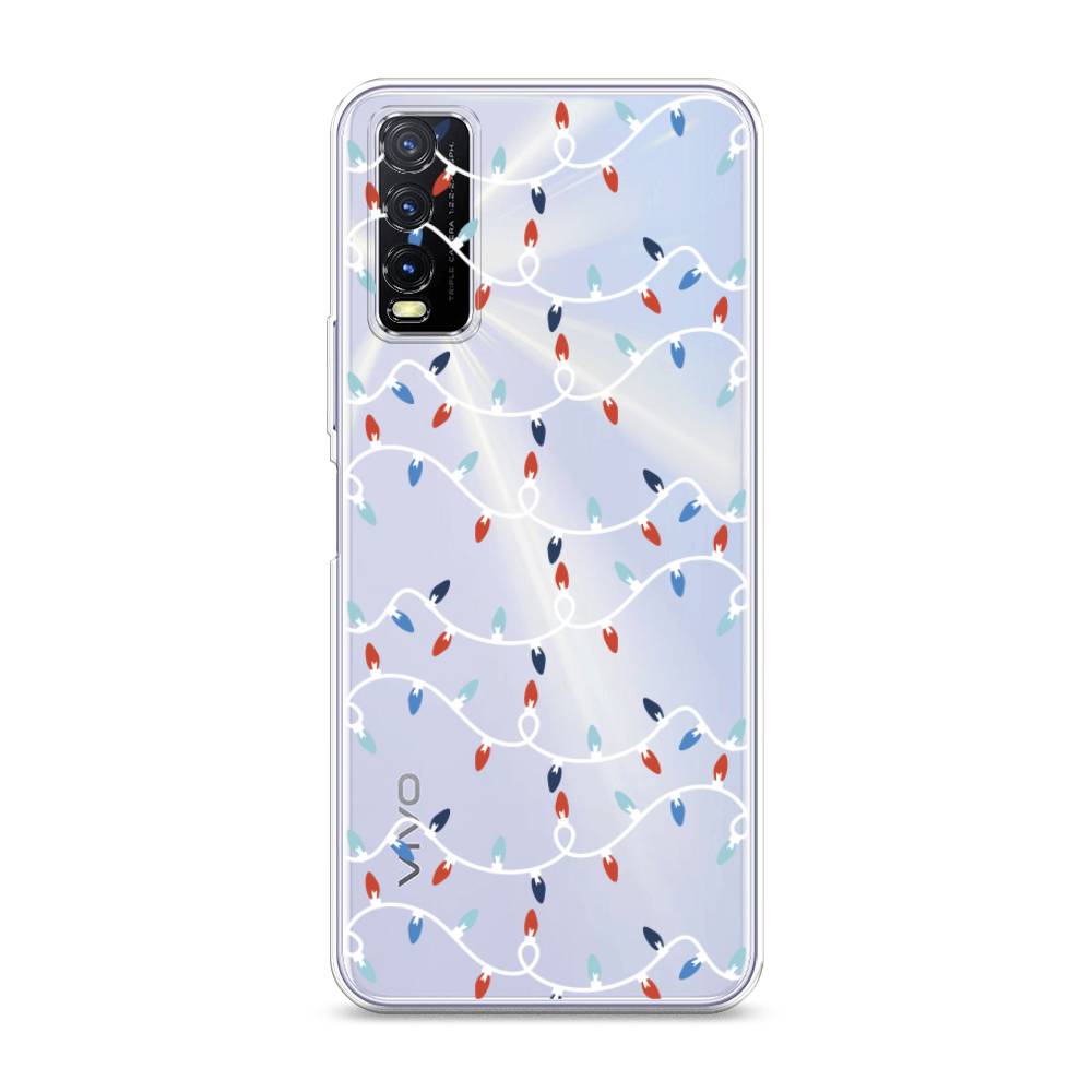 

Чехол на Vivo Y20 "Разноцветная гирлянда", Белый;красный;синий, 263650-5