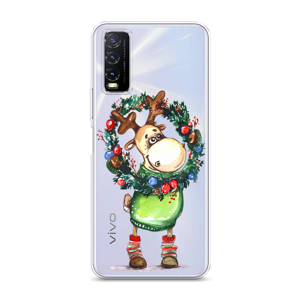 

Чехол на Vivo Y20 "Олень с новогодним венком", 263650-4