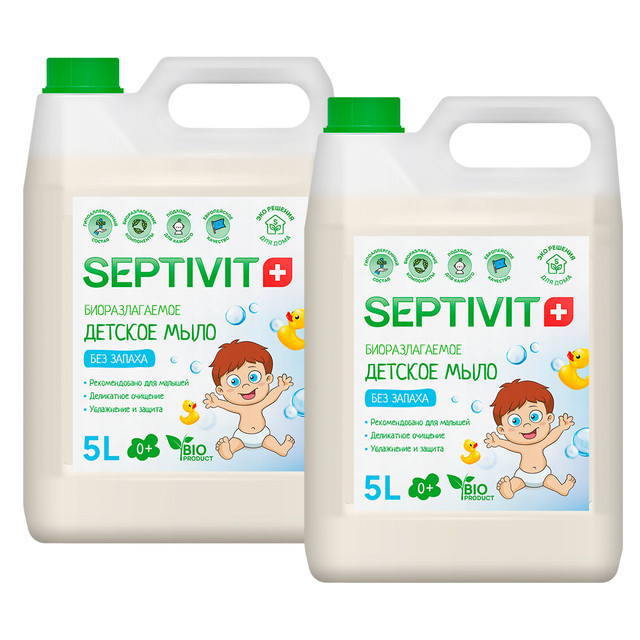 фото Набор septivit premium мыло детское без запаха, 5 л. и 5 л.