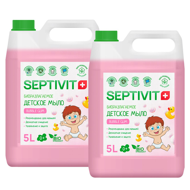 фото Набор septivit premium мыло детское bubble gum, 5 л. и 5 л.