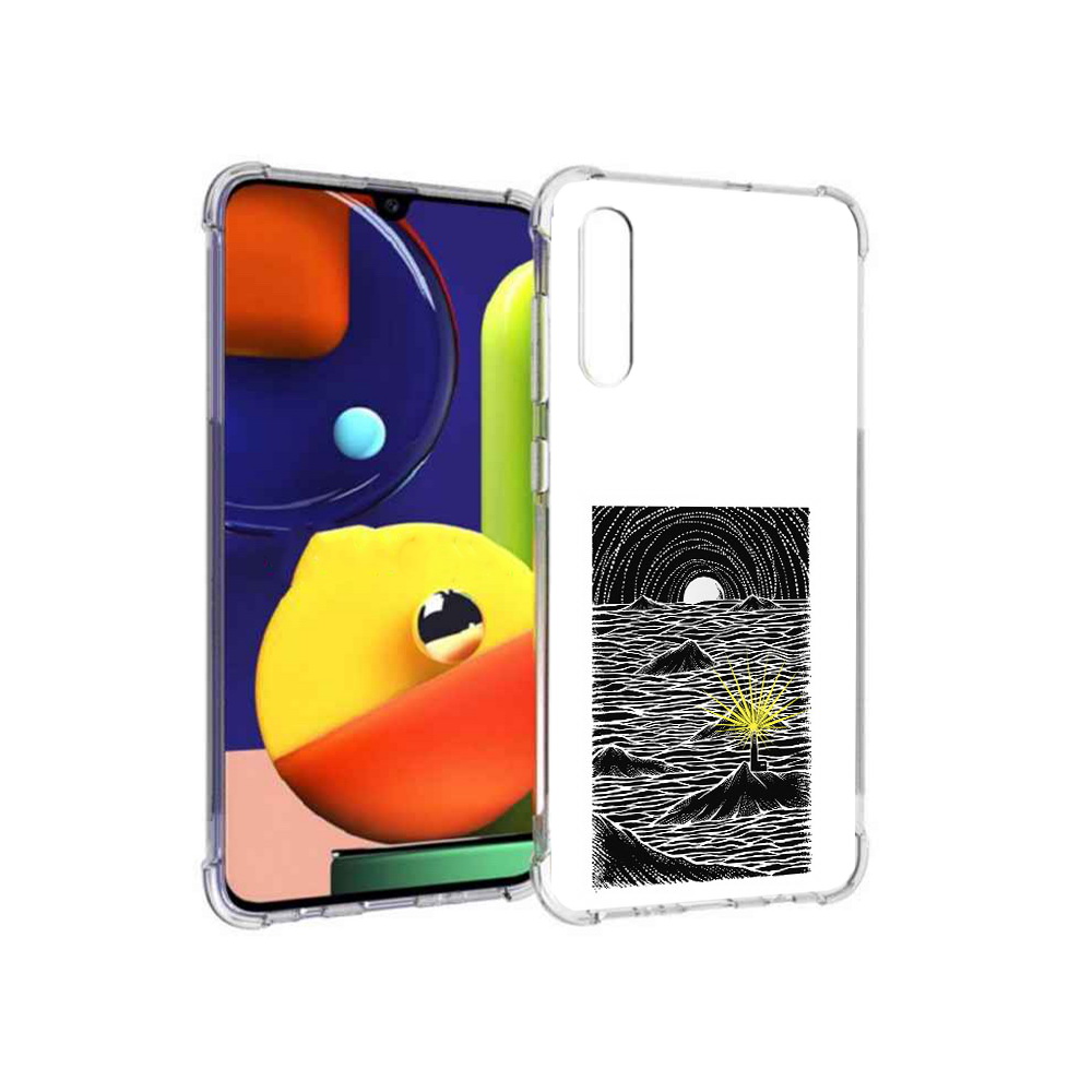 

Чехол MyPads Tocco для Samsung Galaxy A70 маяк в черно белом море (PT128584.546.460), Прозрачный, Tocco