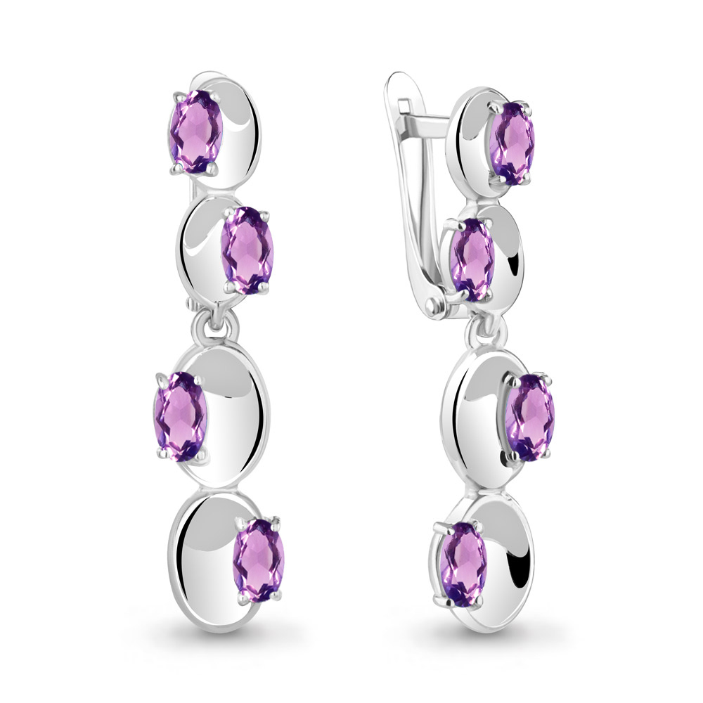 

Серьги из серебра с аметистом Aquamarine Aquamarine 4766104_925_р, 4766104_925_р