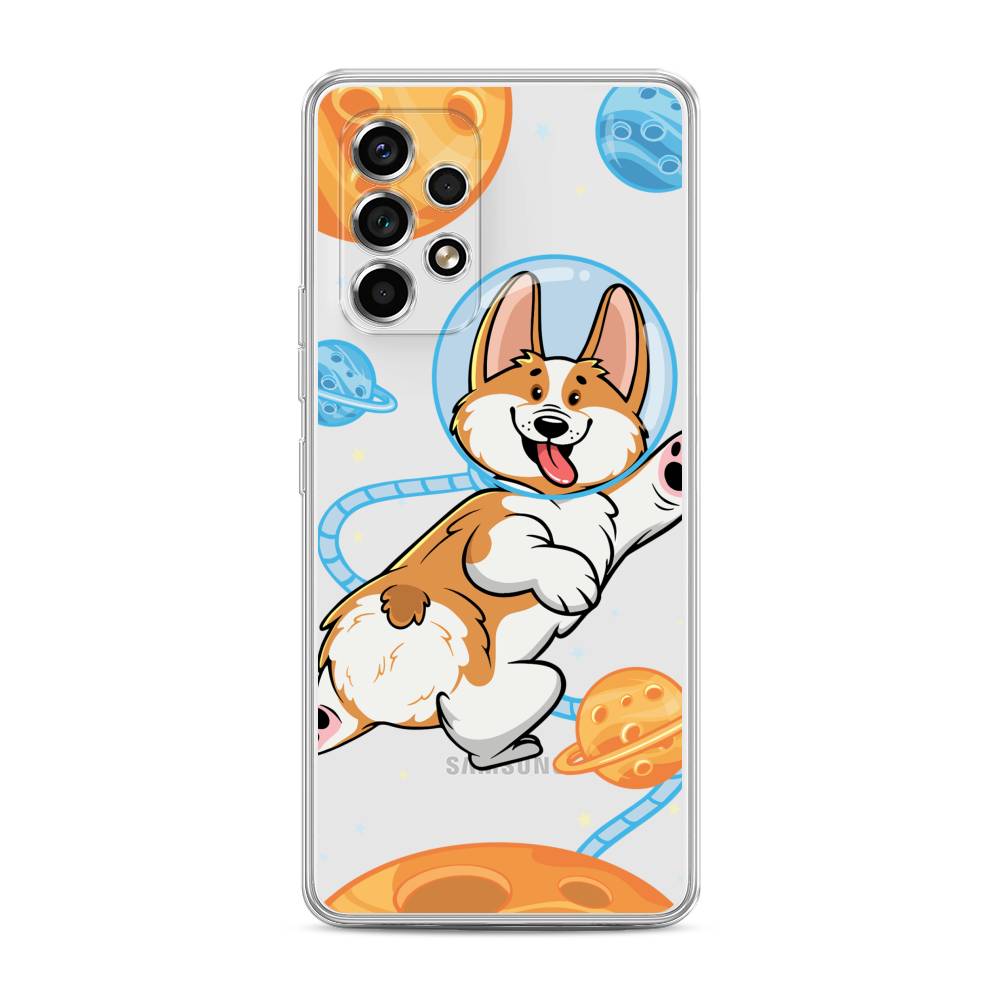 

Чехол на Samsung Galaxy A53 5G "Корги-космонавт", Голубой;бежевый;белый, 2104550-1