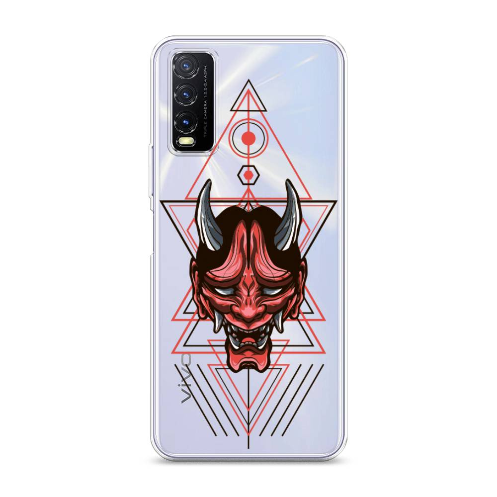 

Чехол на Vivo Y20 "Hanya Oni mask", Серый;красный;черный, 263650-4