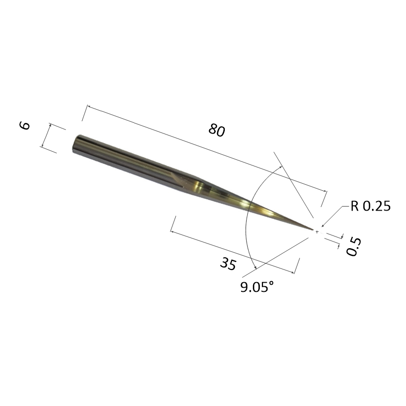 Фреза прямая двухзаходная конусная сферическая DJTOL N2ZXJQ6350580 для станка ЧПУ