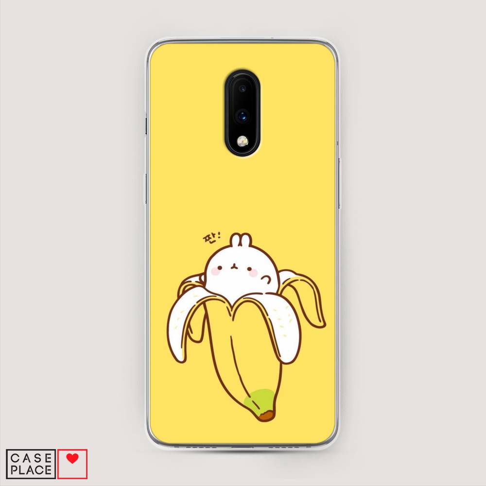 

Чехол Awog на OnePlus 7 / ВанПлас 7 "Зайчик-бананчик", Желтый;белый, 150750-2