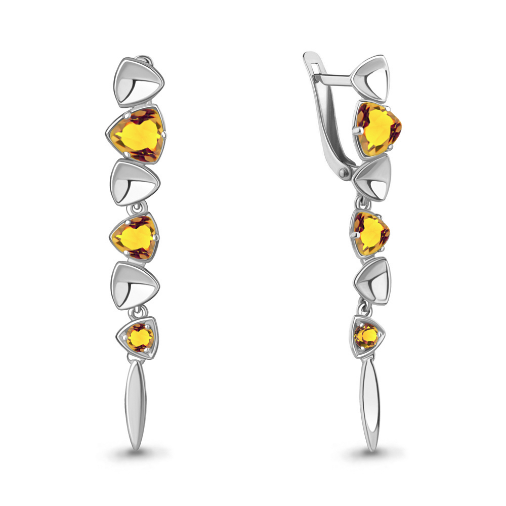 

Серьги из серебра с цитрином Aquamarine Aquamarine 4765506_925_р, 4765506_925_р