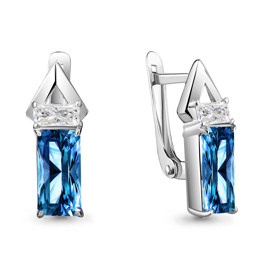 

Серьги из серебра с фианитом Aquamarine Aquamarine 4765493_925_р, 4765493_925_р