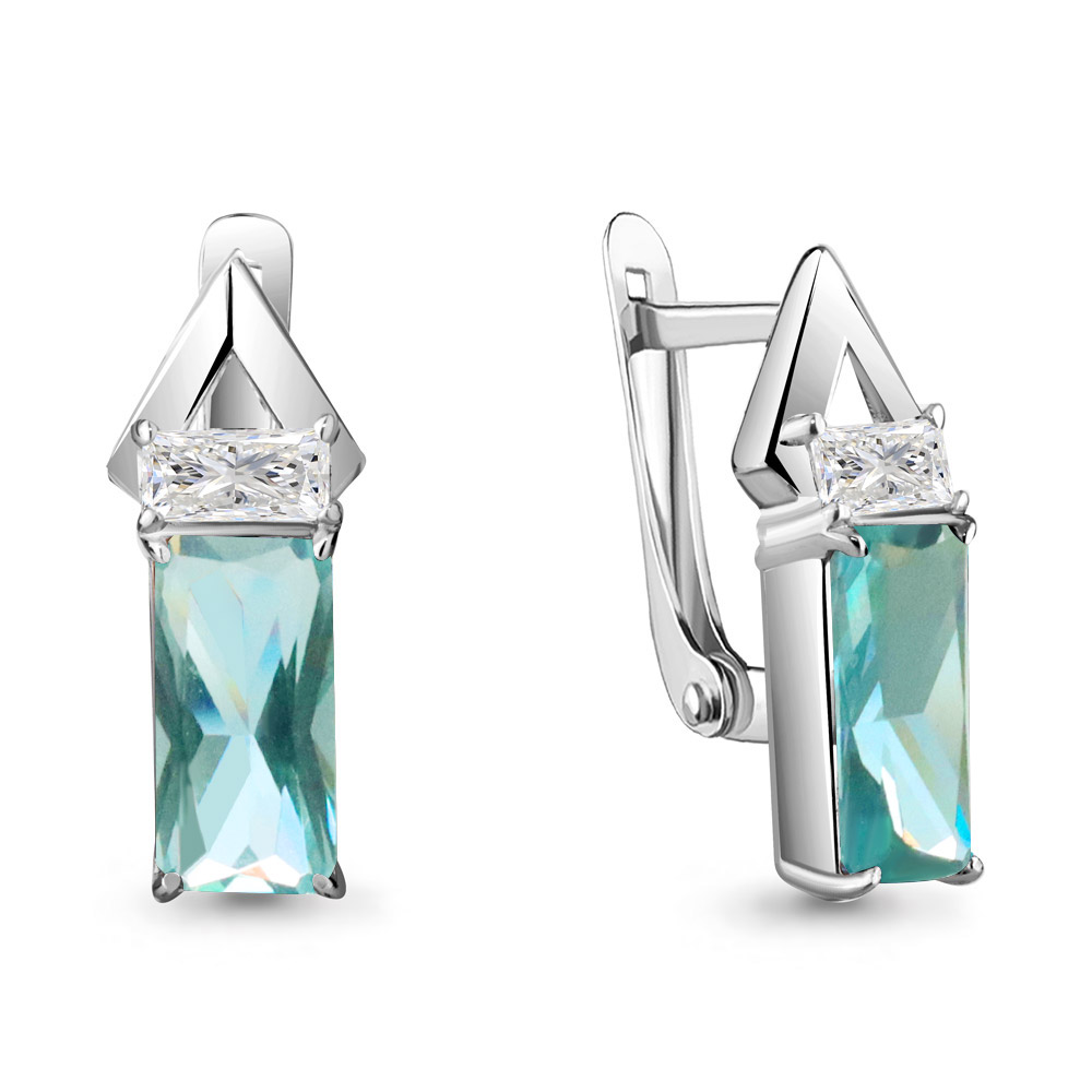 

Серьги из серебра с фианитом Aquamarine Aquamarine 4765488_925_р, 4765488_925_р