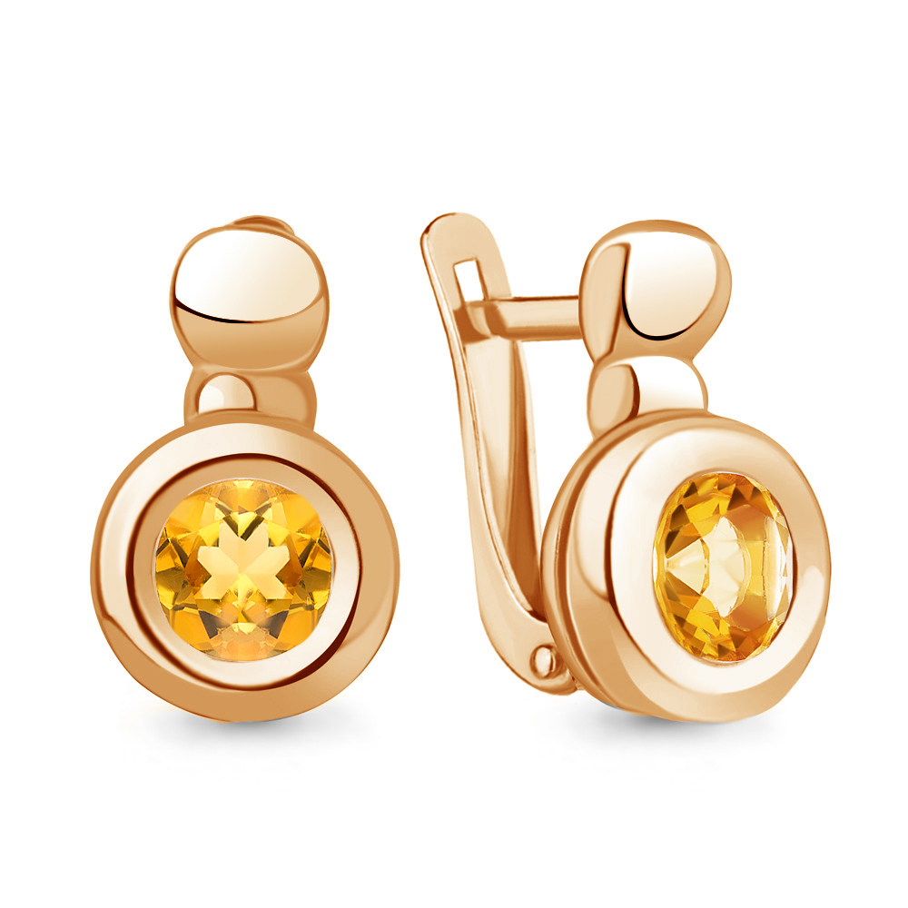 

Серьги из серебра с цитрином Aquamarine Aquamarine 4765306_925_з, 4765306_925_з