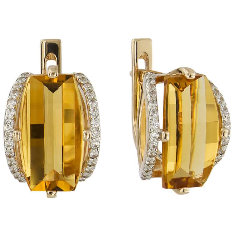 

Серьги из красного золота с фианитом, цитрином ALORIS Серьги 1450ЦКц, Серьги 1450ЦКц