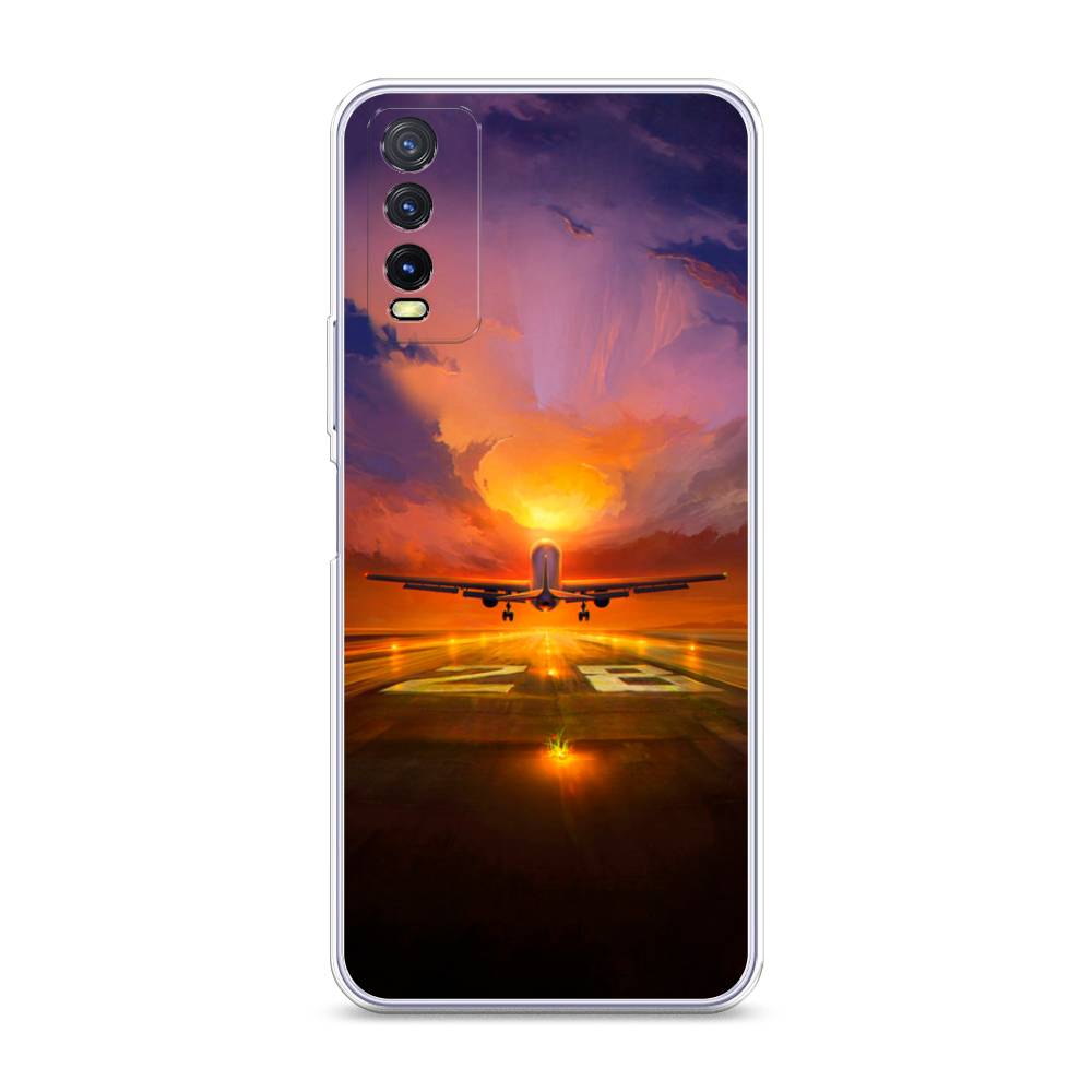 

Чехол на Vivo Y20 "Самолет на посадке", Оранжевый;синий, 263650-6