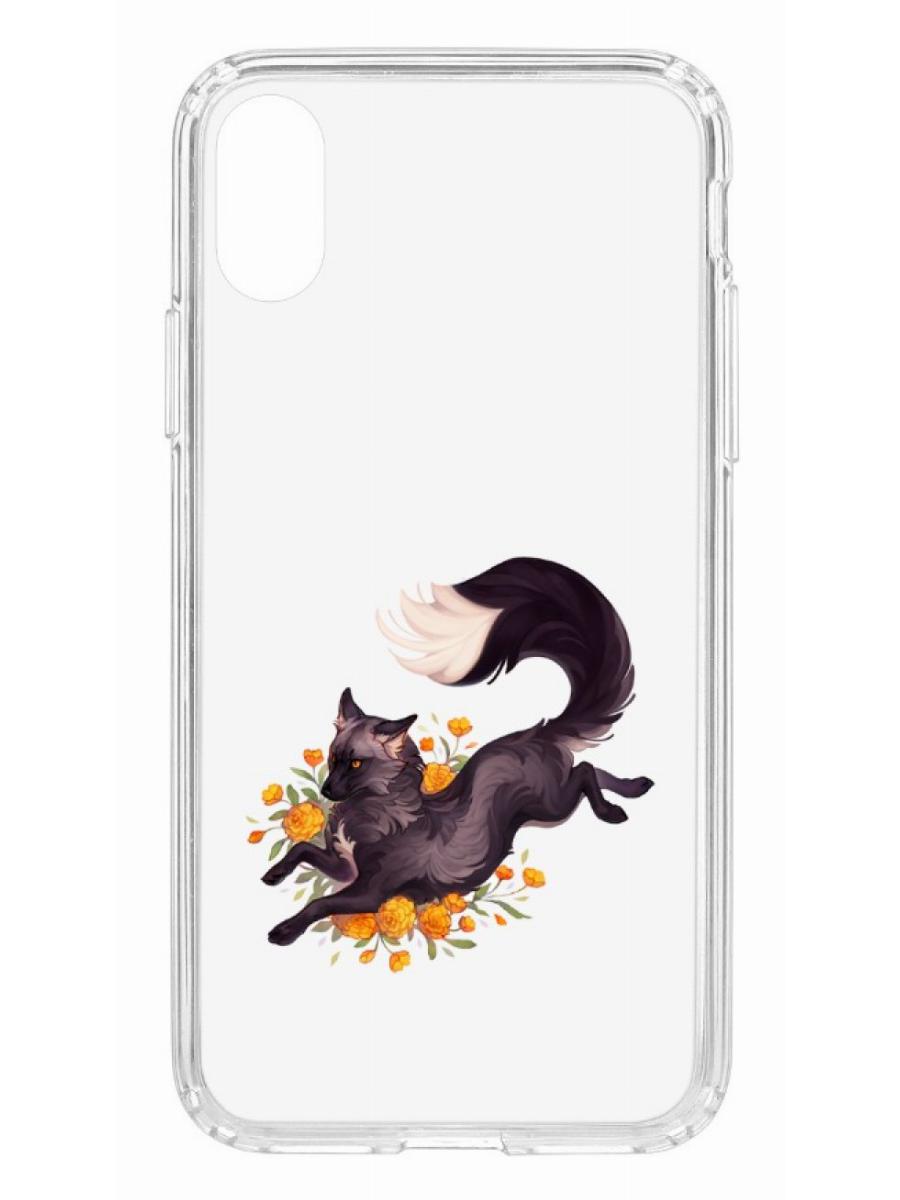 

Чехол для Apple iPhone X/XS КRUЧЕ Print Fox прозрачный с рисунком