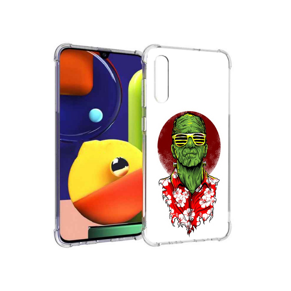 

Чехол MyPads Tocco для Samsung Galaxy A70 крутой зеленый мужчина в очках, Прозрачный, Tocco