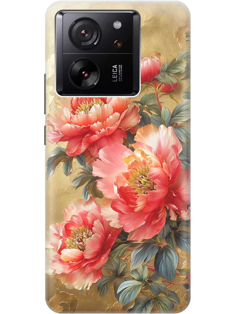 

Силиконовый чехол на Xiaomi 13T / 13T Pro с принтом "Винтажные пионы", Прозрачный;зеленый;золотистый;красный, 776584823