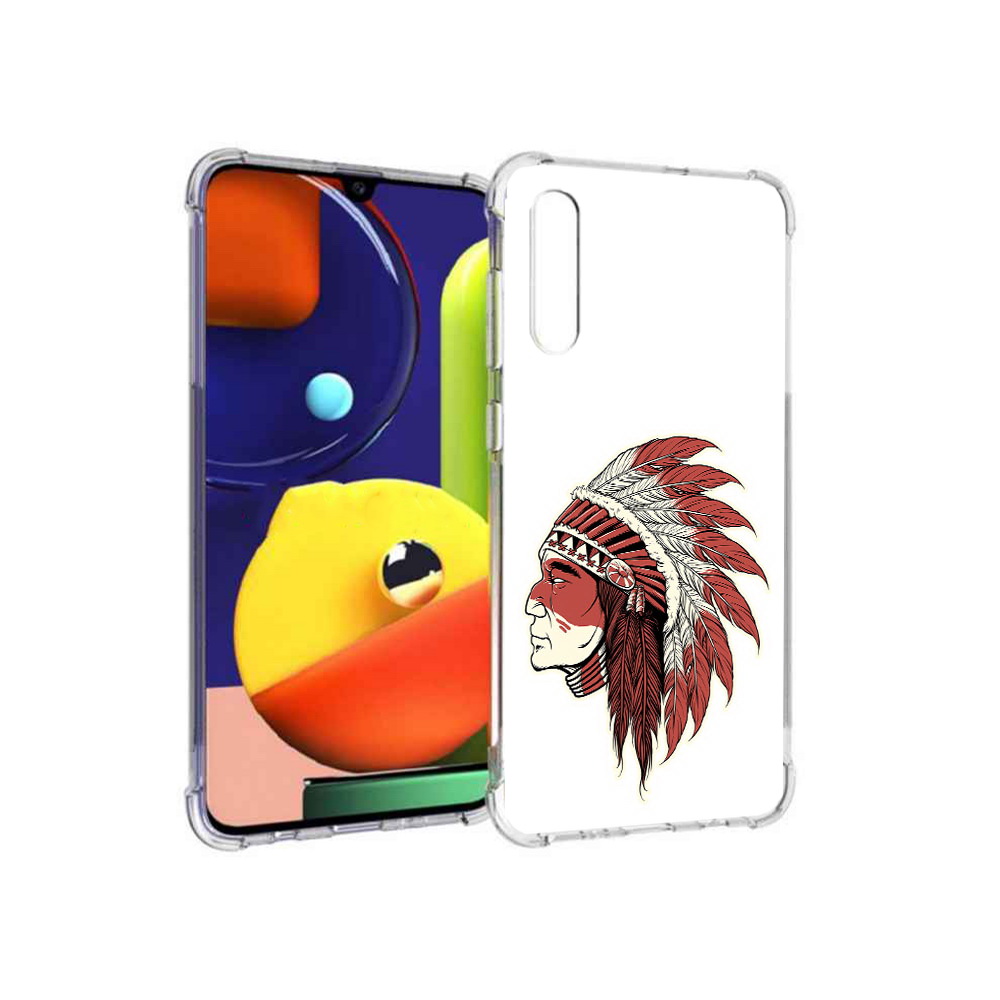

Чехол MyPads Tocco для Samsung Galaxy A70 красный индеец (PT128584.546.411), Прозрачный, Tocco