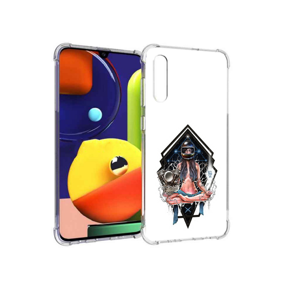 

Чехол MyPads Tocco для Samsung Galaxy A70 красивая девушка в шлеме (PT128584.546.406), Прозрачный, Tocco
