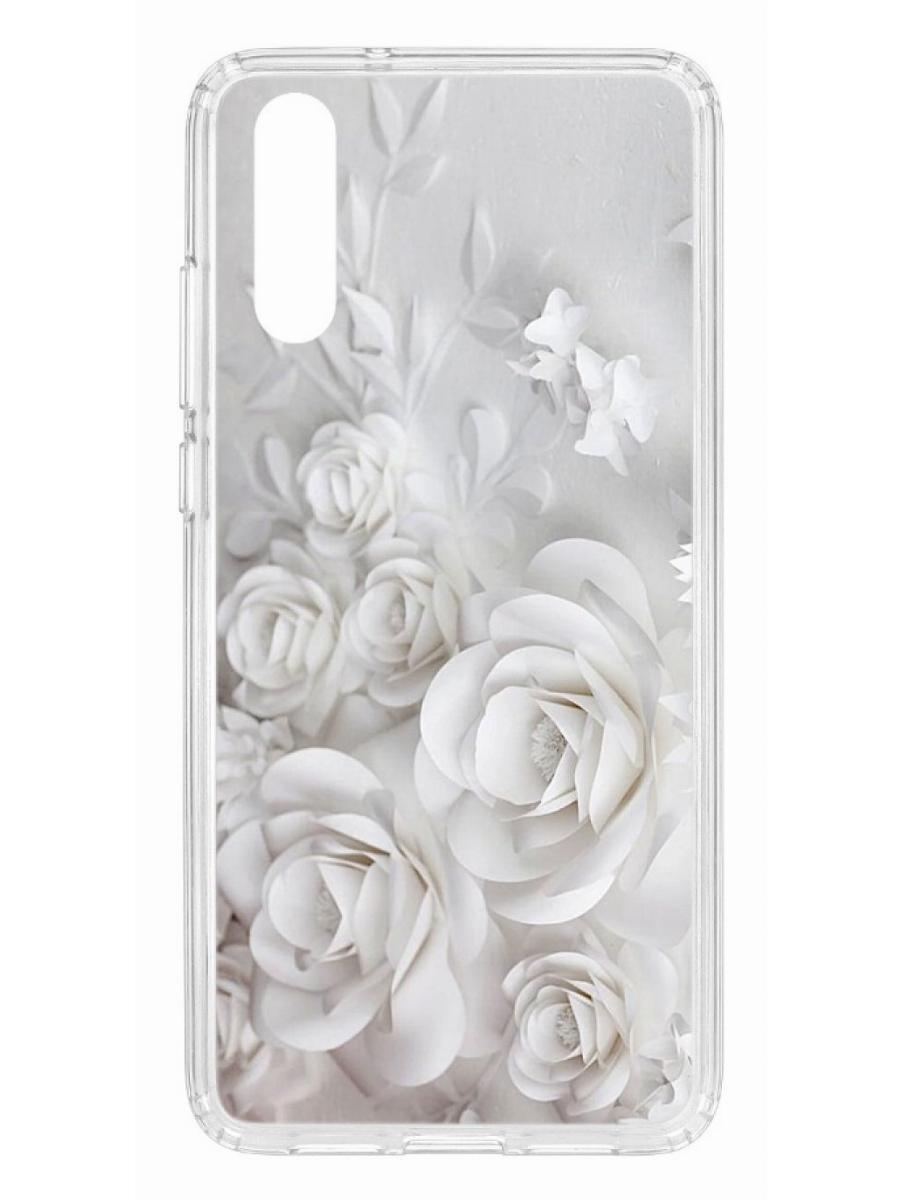 фото Чехол на huawei p20 kruche print white roses кruче