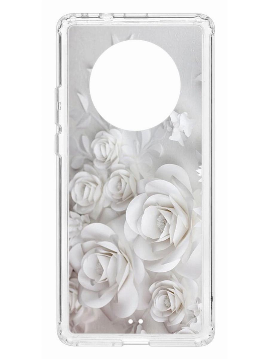 фото Чехол на huawei mate 40 pro kruche print white roses кruче