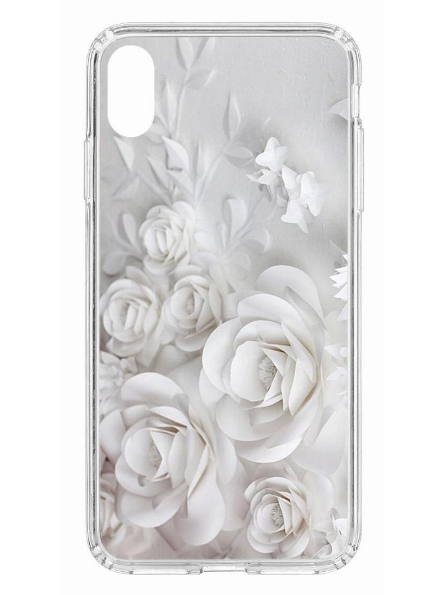 фото Чехол на iphone xs max kruche print white roses кruче