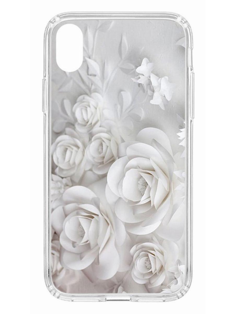 фото Чехол на iphone xr kruche print white roses кruче