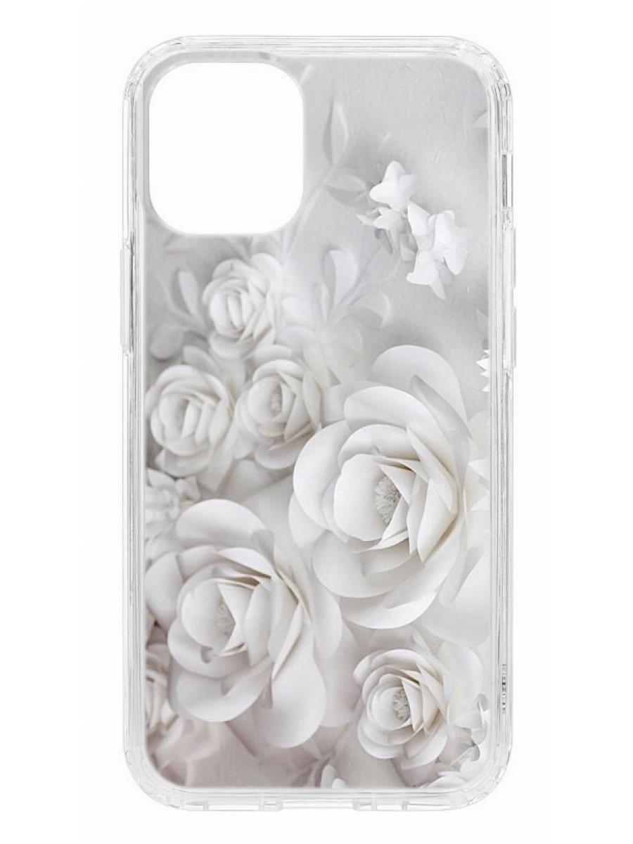 фото Чехол на apple iphone 12 mini kruche print white roses кruче