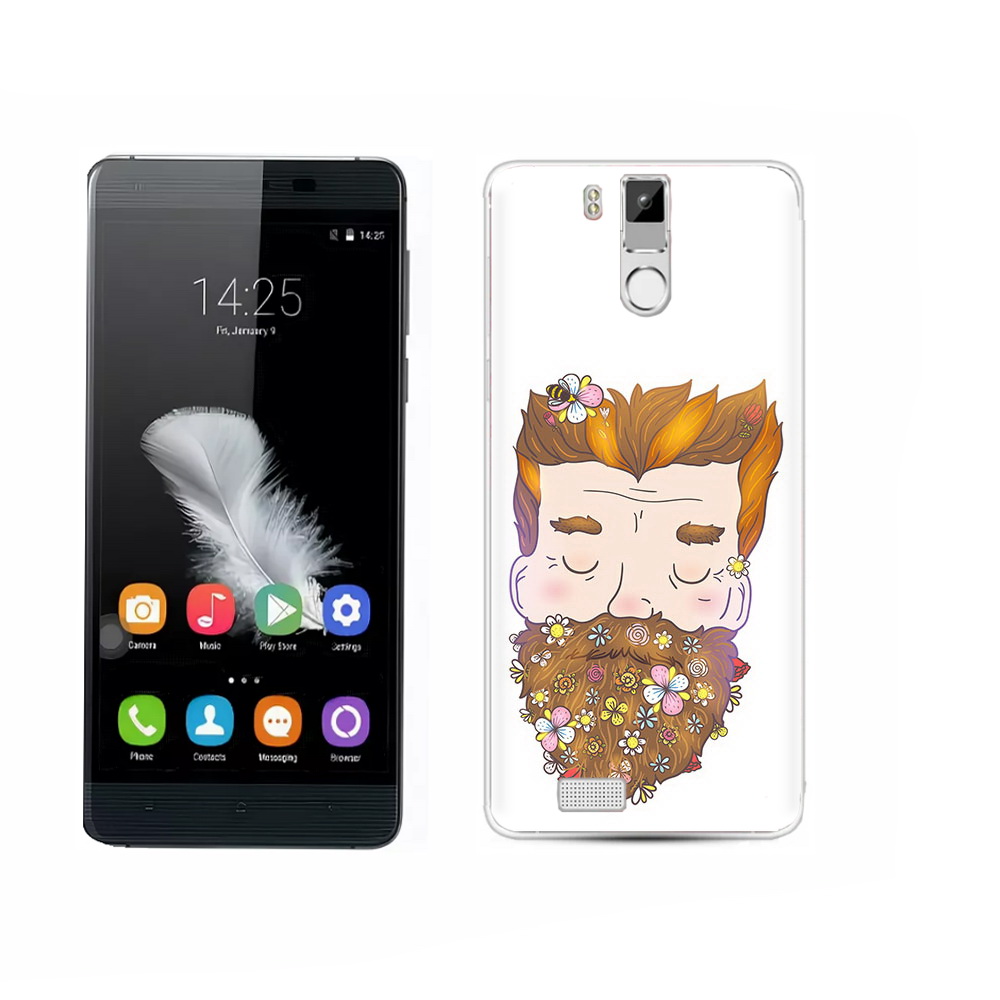 Чехол MyPads Tocco для Oukitel K6000 Pro мужчина с цветами в бороде