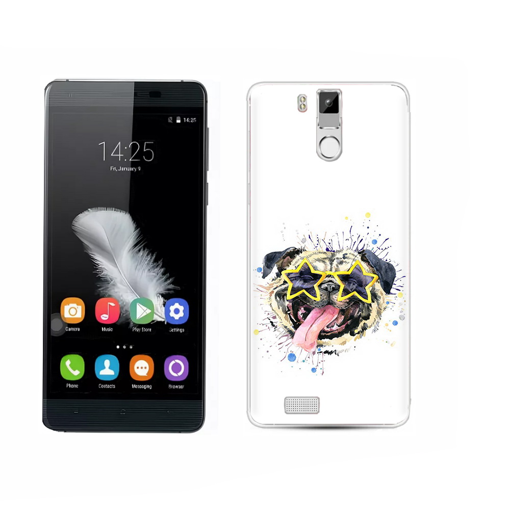

Чехол MyPads Tocco для Oukitel K6000 Pro мопс боксер, Прозрачный, Tocco