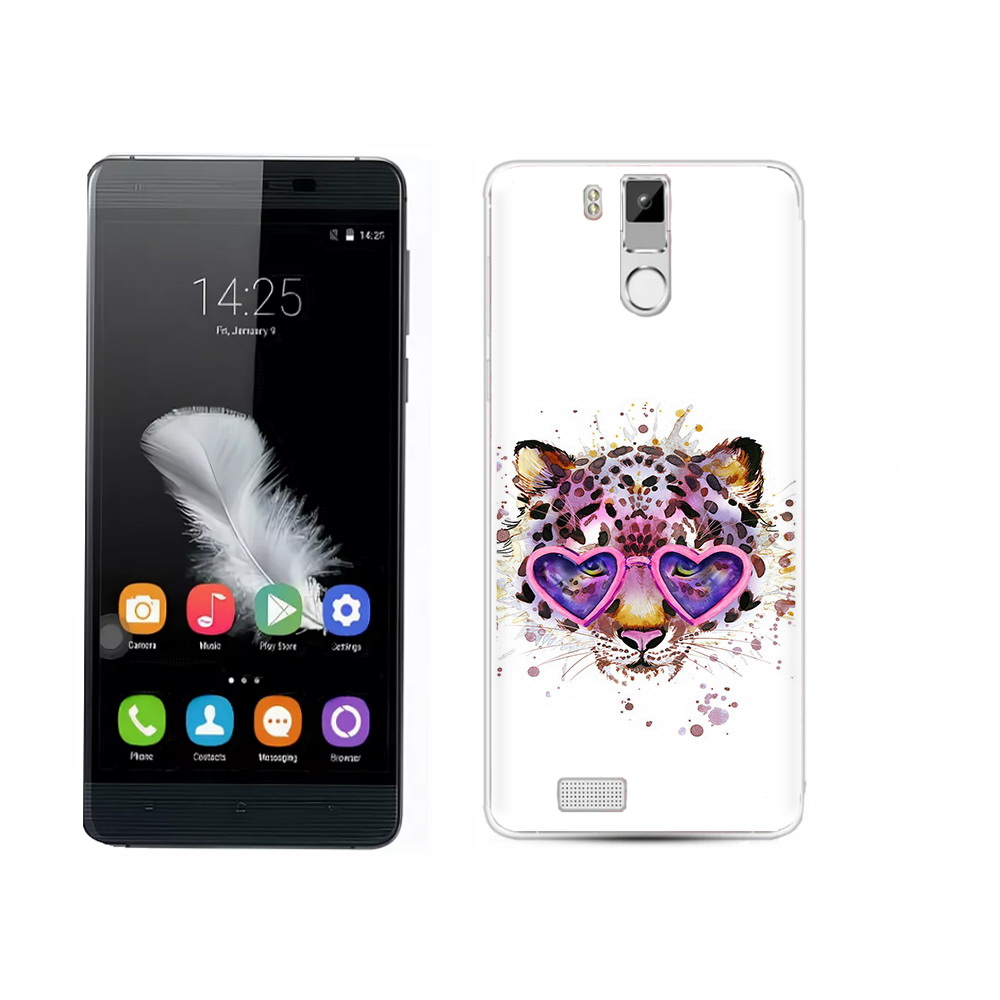 

Чехол MyPads Tocco для Oukitel K6000 Pro модный леопард, Прозрачный, Tocco