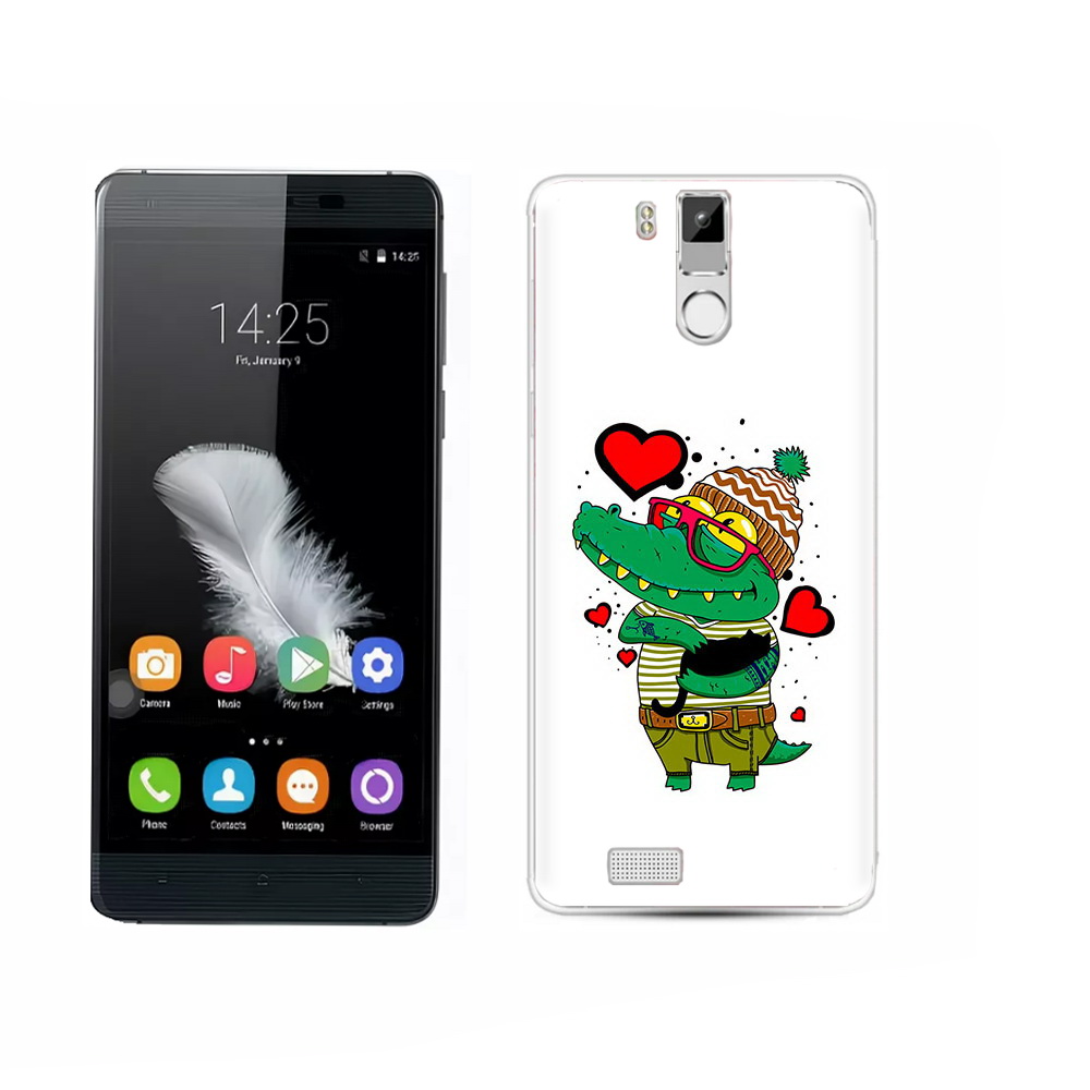 

Чехол MyPads Tocco для Oukitel K6000 Pro Влюбленный крокодил, Прозрачный, Tocco