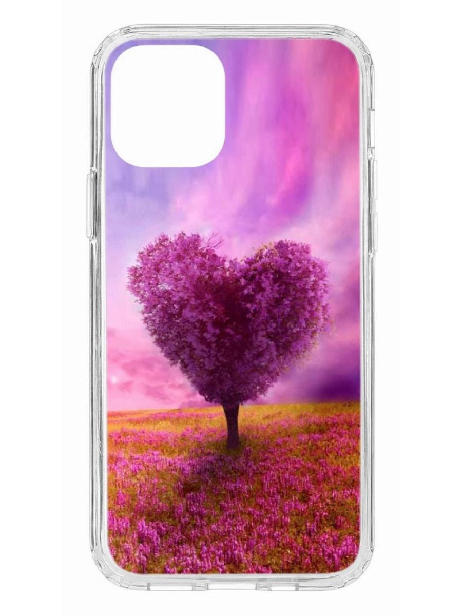 Чехол на iPhone 12 Kruche Print Pink heart