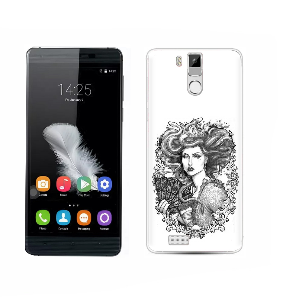 

Чехол MyPads Tocco для Oukitel K6000 Pro медуза черно белый, Прозрачный, Tocco