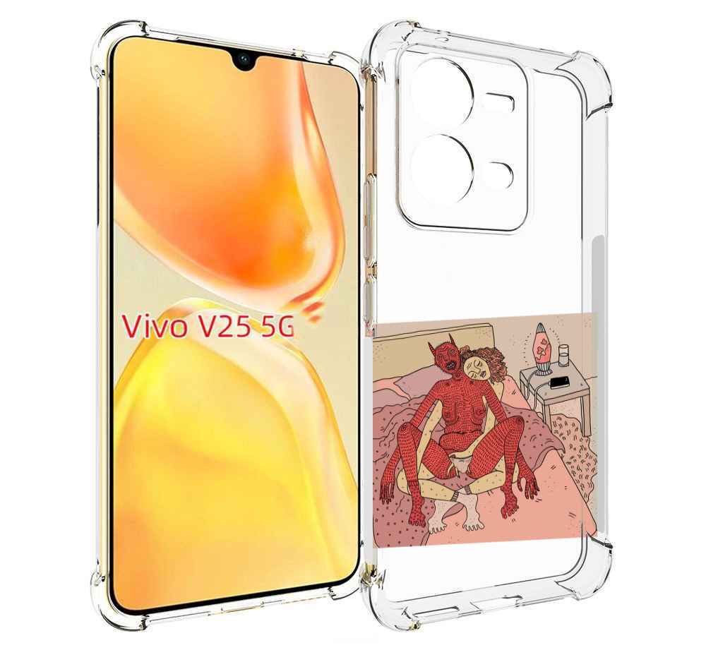 

Чехол MyPads девушка-без-кожи для Vivo V25 5G / V25e, Прозрачный, Tocco