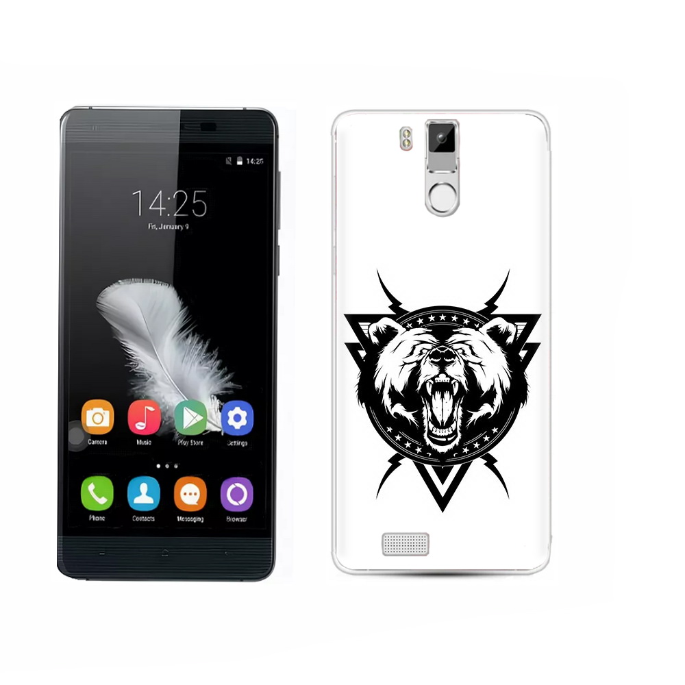 

Чехол MyPads Tocco для Oukitel K6000 Pro медведь в треугольнике, Прозрачный, Tocco