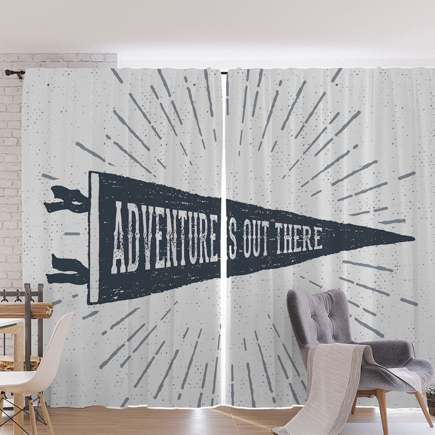 

Шторы под лён JoyArty "Направление приключений", серия Oxford DeLux, 340х265 см, Направление приключений