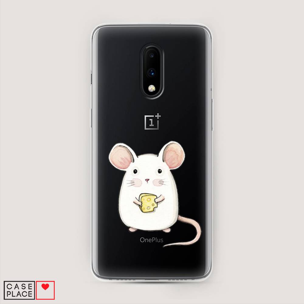 

Чехол Awog на OnePlus 7 / ВанПлас 7 "Мышка", Белый;розовый;прозрачный, 150750-1