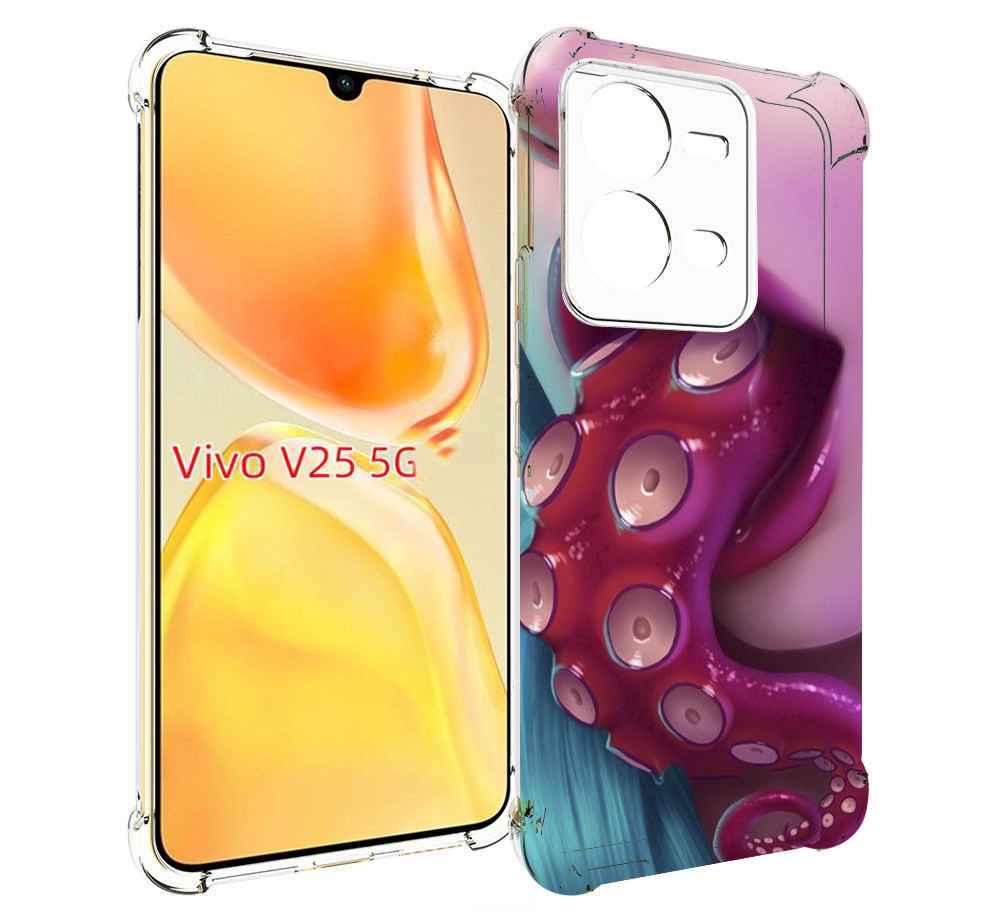 

Чехол MyPads девушка с щупальцой женский для Vivo V25 5G / V25e, Прозрачный, Tocco