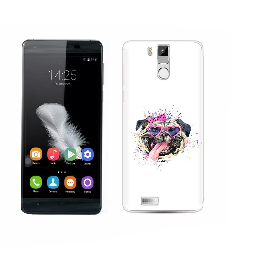 

Чехол MyPads Tocco для Oukitel K6000 Pro Веселая собака, Прозрачный, Tocco