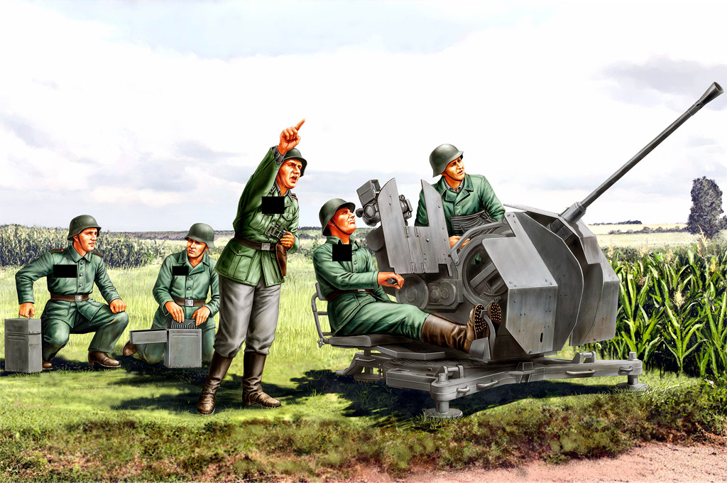 

Сборная модель HobbyBoss 1/35 Набор фигур German 20mm Flak38 84412