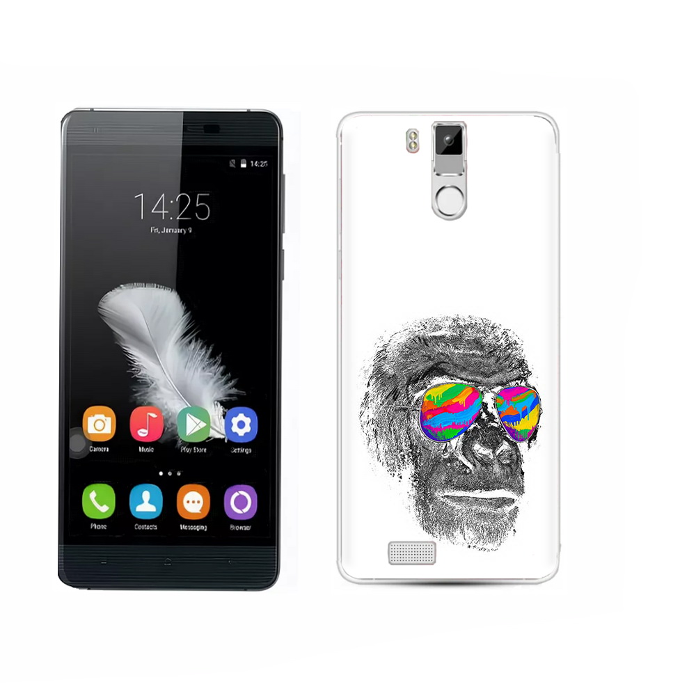 

Чехол MyPads Tocco для Oukitel K6000 Pro крутая обезьяна в очках, Прозрачный, Tocco